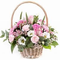 Pink basket arrangement